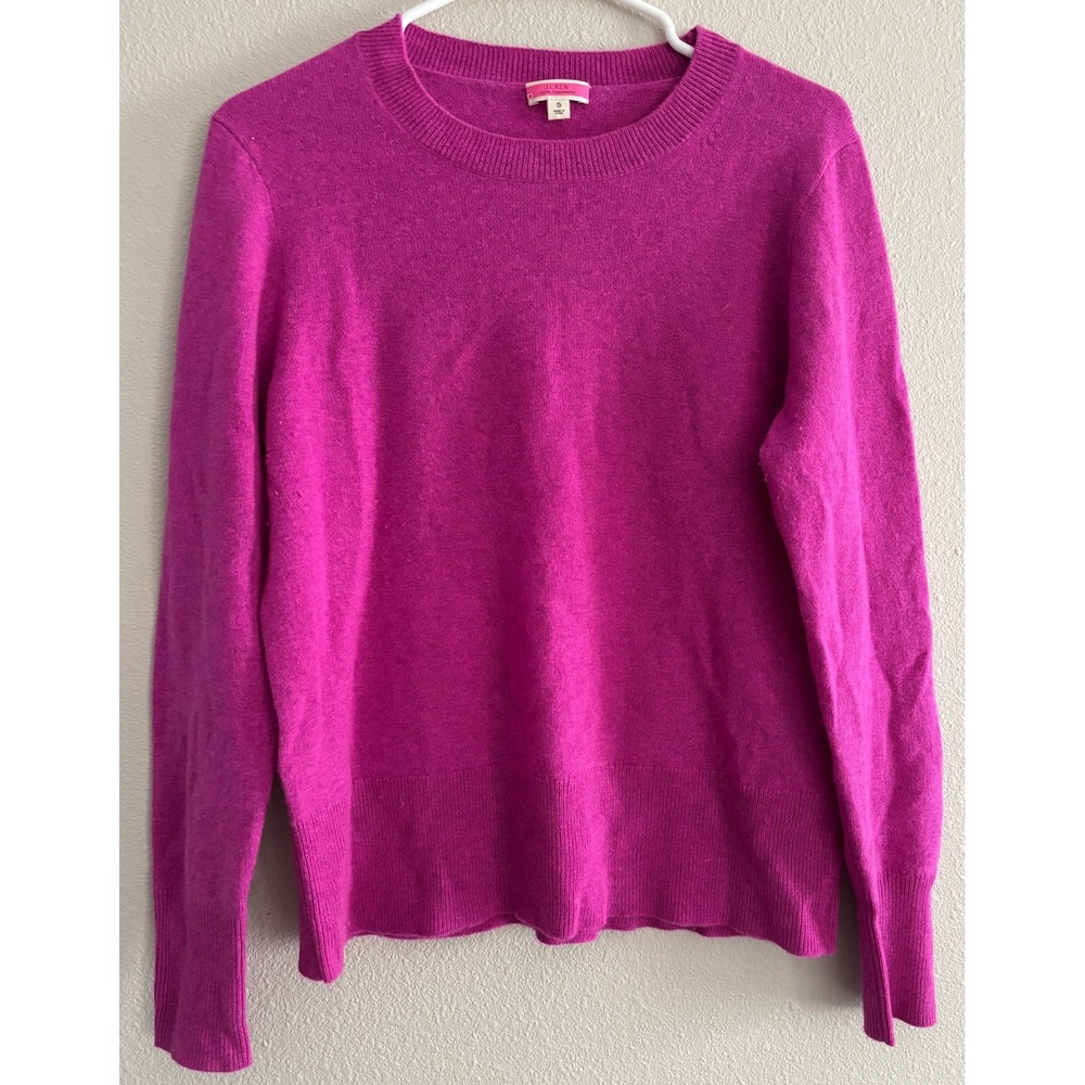 J.Crew Classic Cashmere Womens Small Pink Crew Neck Long Sleeve Knit Pullover